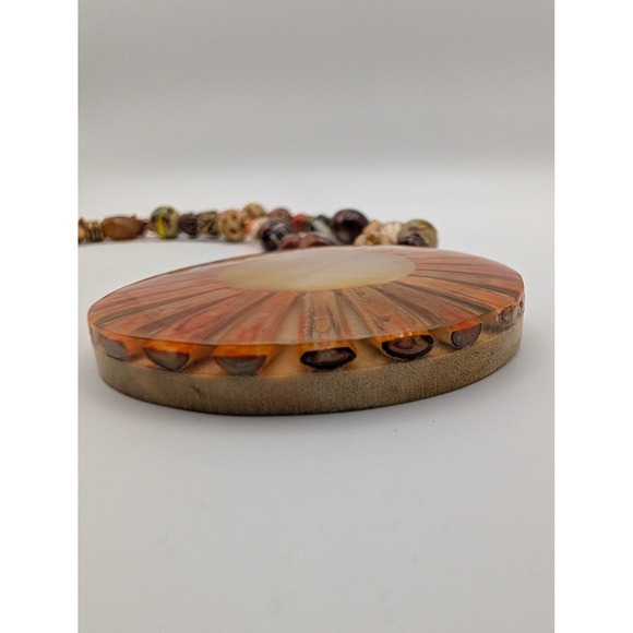 Chico's Statement‎ Necklace Colorful Beads Faux Bone Shell Bohemian Tribal - Picture 5 of 5